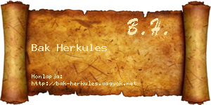 Bak Herkules névjegykártya